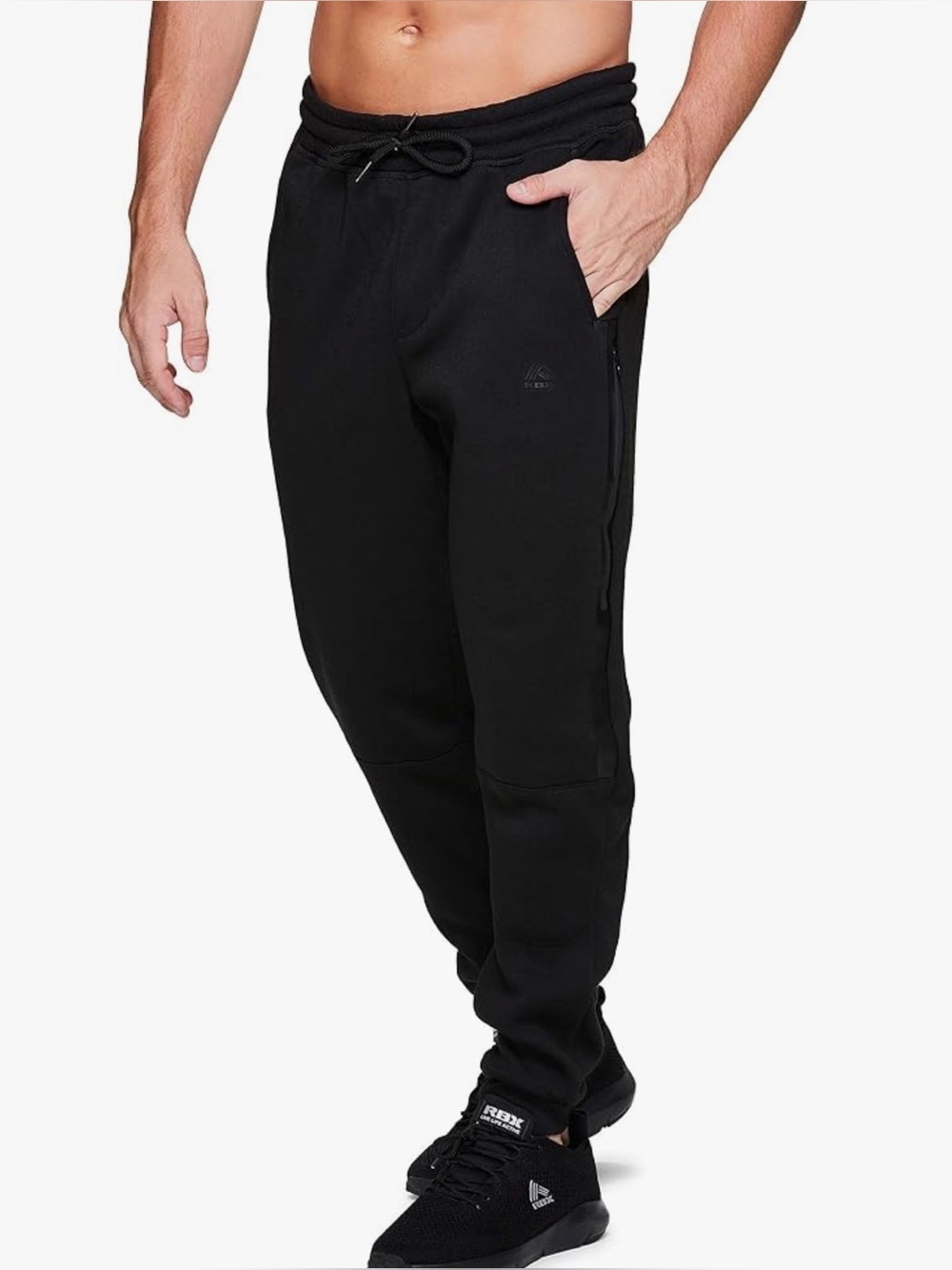 RBX Active Men's Athletic Fleece Tapered Jogger Sweatpant w/Pocket Charcoal Sz S